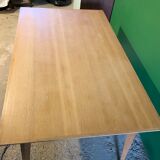 Scandinavian light wood table beveled top