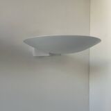 Paire d'appliques vintage moderniste Disderot métal laqué blanc France 1970