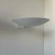 Pair of vintage modernist Disderot wall lights in white lacquered metal, France, 1970s