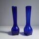 Pair of blue soliflore vases