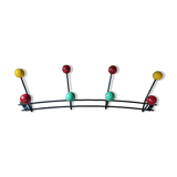 Coat rack patinated metal year 50 8 hooks balls wood dp 112261
