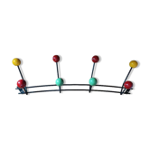 Coat rack patinated metal year 50 8 hooks balls wood dp 112261