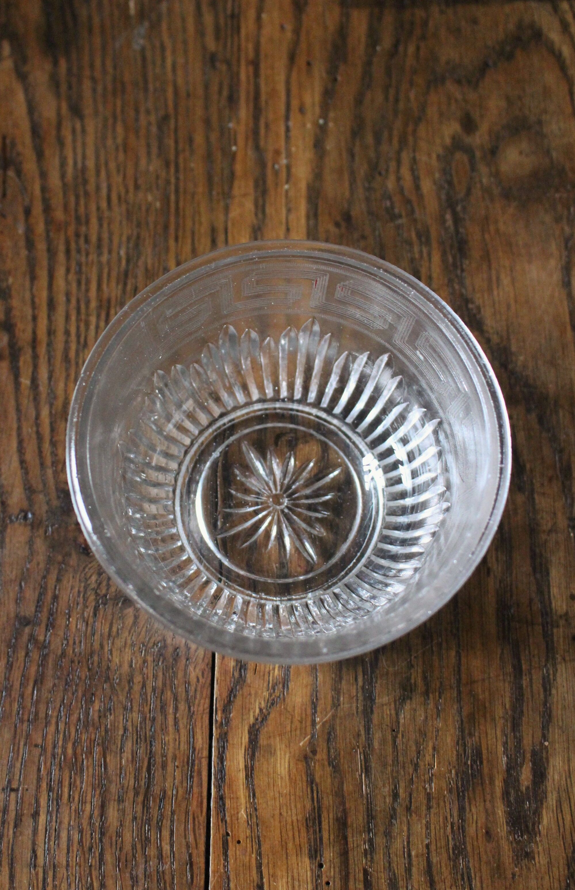 Bowl glass chiseled glass diversion