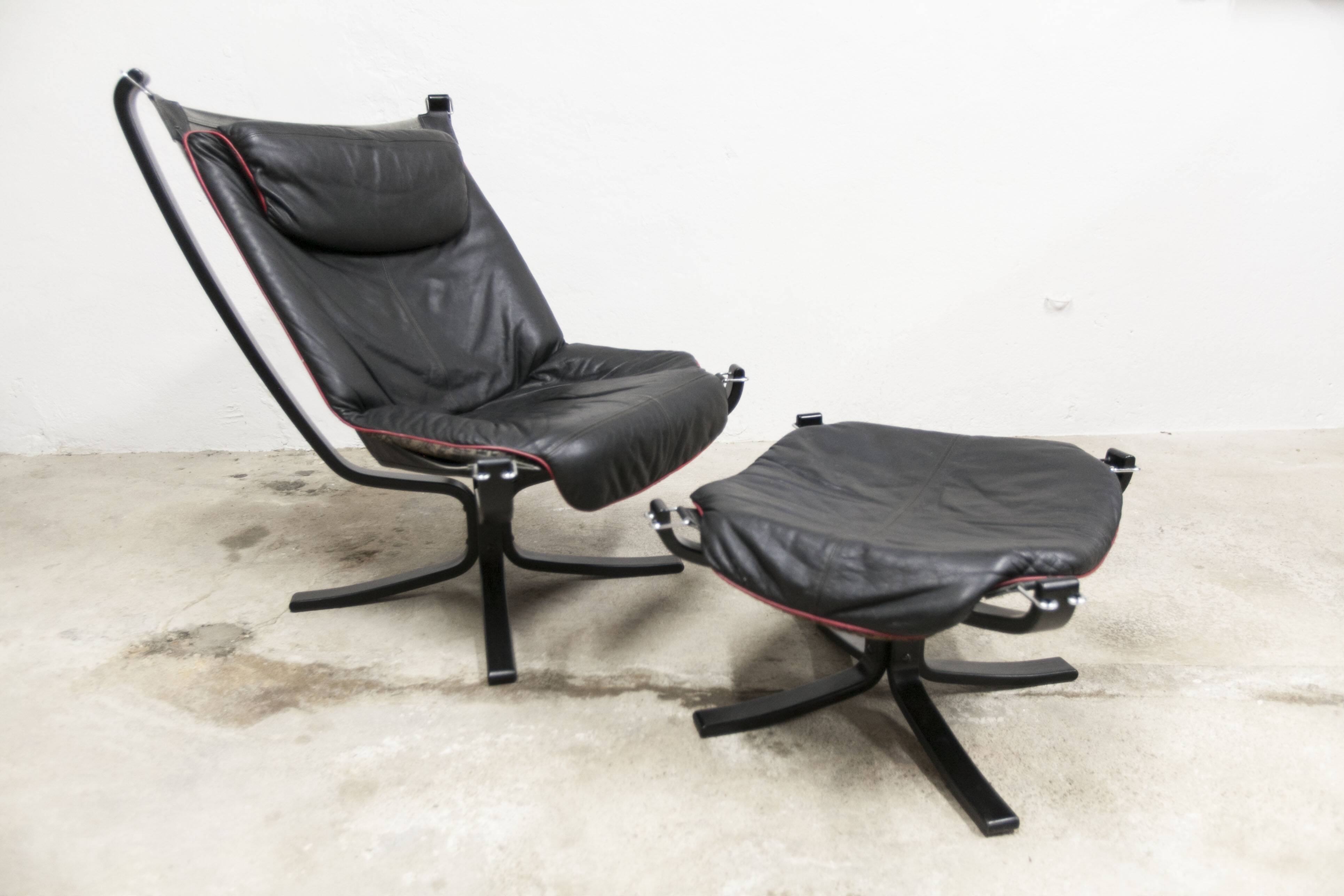 Fauteuil et ottoman viking p97 par Sigurd Ressell, Poltrona Fr
