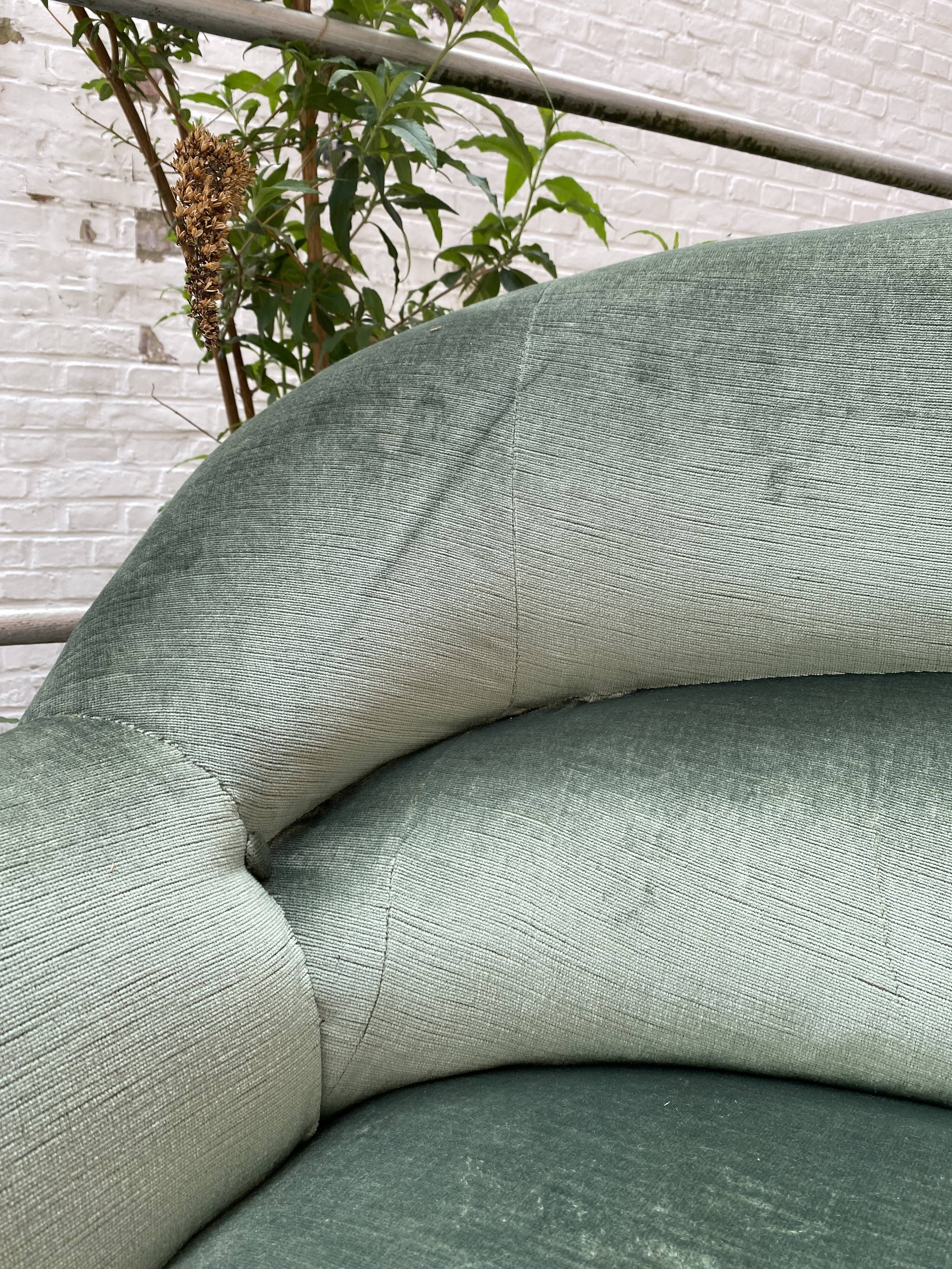 Water green velvet toad sofa