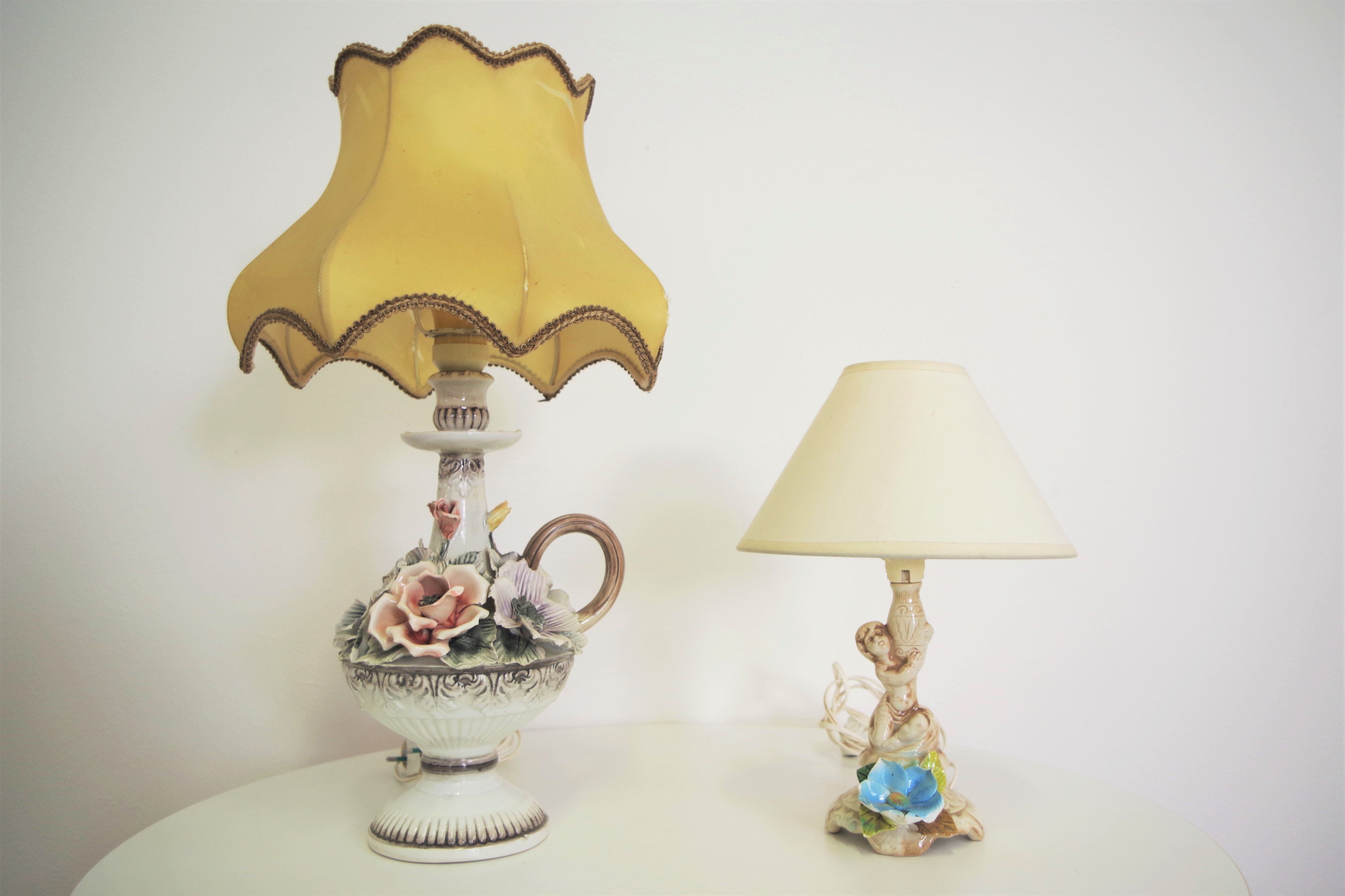 Desk Lamps with Lampshades Day, 1950s, Set of 2