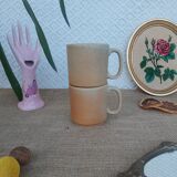 Deux mugs / tasses en grès - vintage
