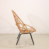 Vintage rattan wicker armchair by Rohe Noordwolde