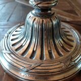 Victorian silver-plated bronze lamp base.