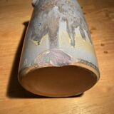 Large pitcher, pot, carafe, blue glazed ceramic pitcher