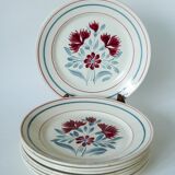 Lot de 8 assiettes à dessert Lunéville modèle Herblay 1950