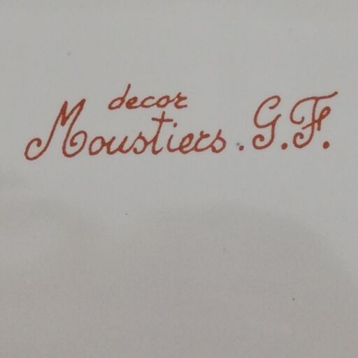 Earthenware dish signed Moustiers