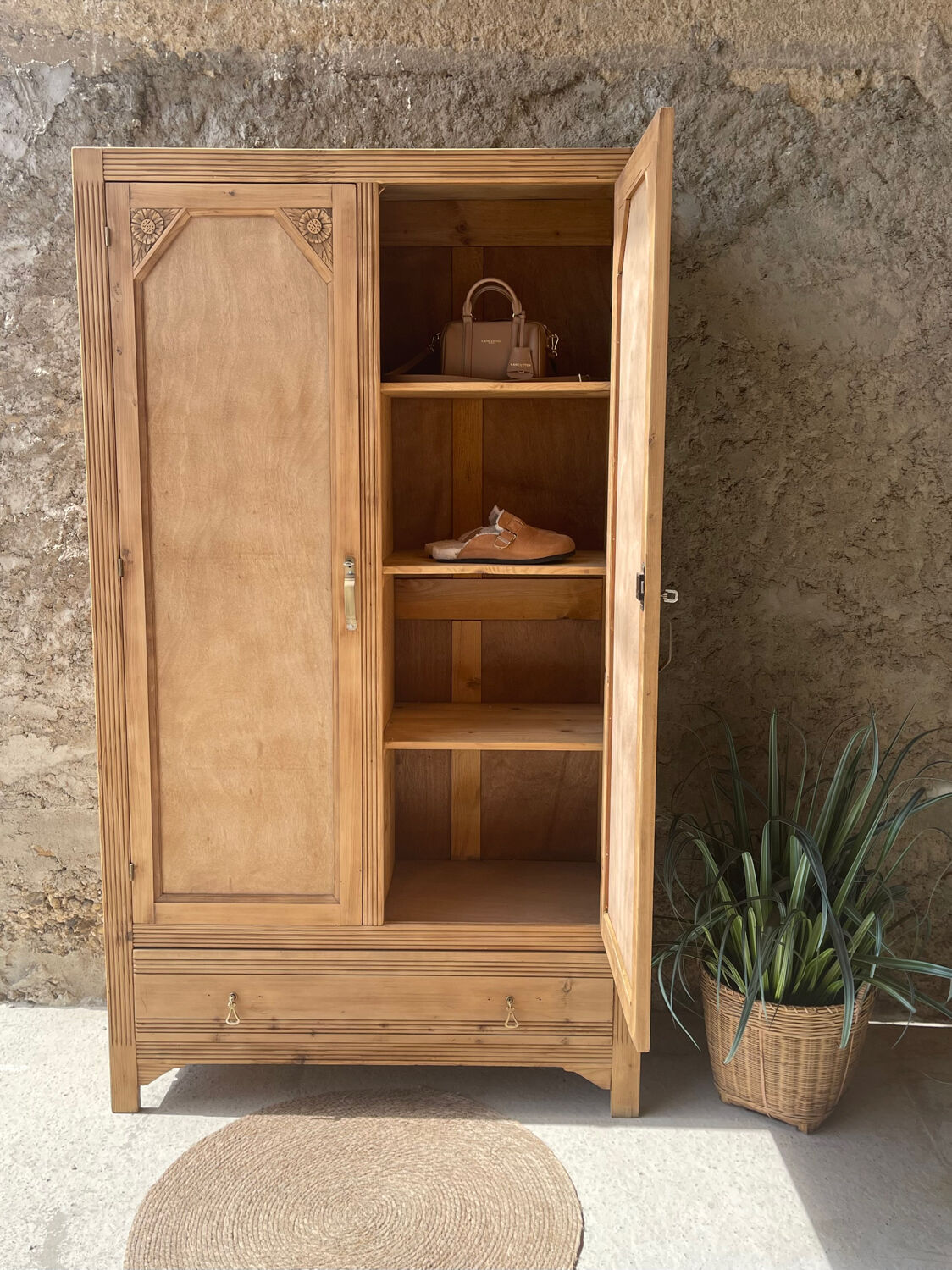 Art Deco wooden wardrobe