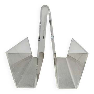 Vintage plexiglass magazine holder, 1970s