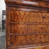 Louis Philippe burl walnut chest of drawers