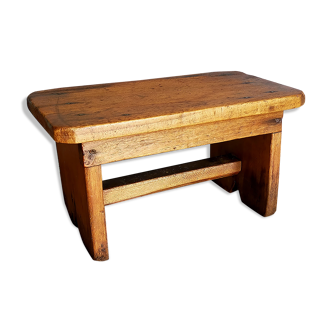 Foot stool waxed wooden Art-Popular