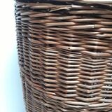 Wicker storage laundry basket and lid