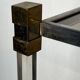 Lucite Shelf with Three Smoked Glass Shelves and Brass Ends. Work