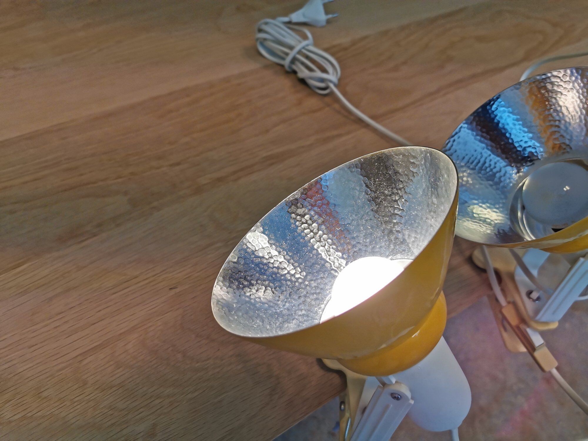 Two vintage Ikea, shelf/rack/clip lamps