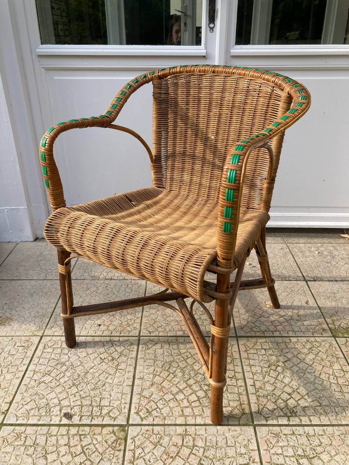 Fauteuil en osier vintage