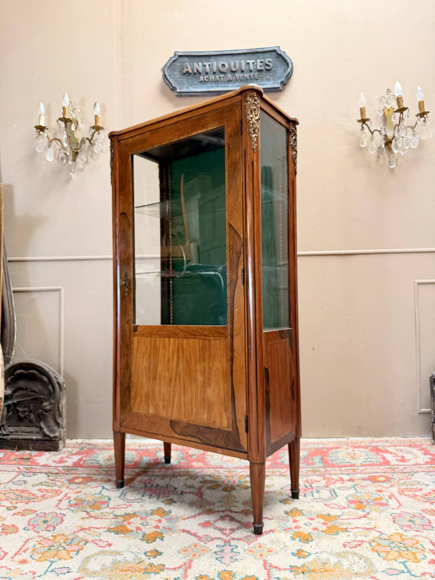 VITRINE EN PALISSANDRE DE STYLE LOUIS XVI XIX EME SIÈCLE  