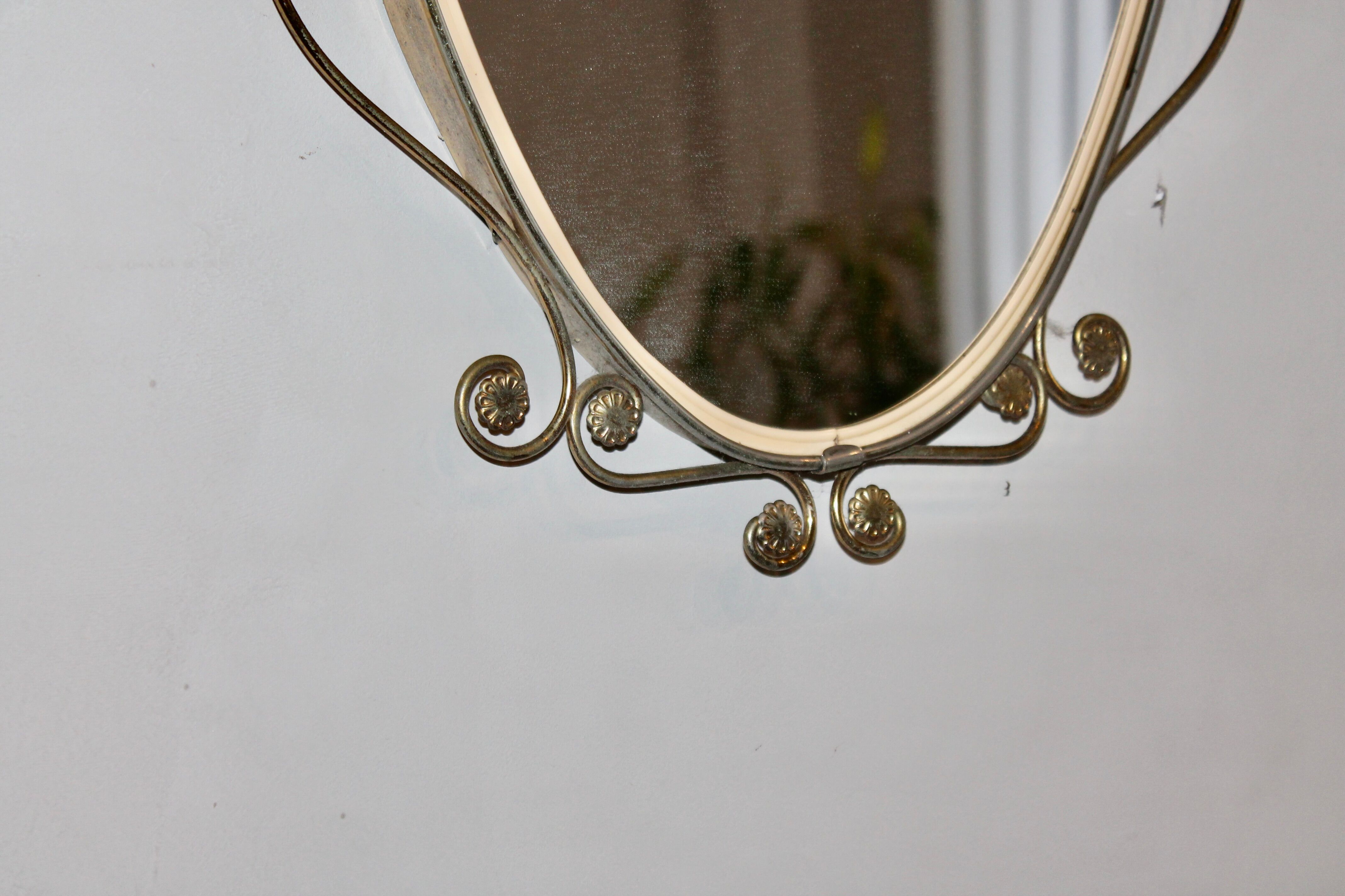 Old brass mirror 70 x 41 cm
