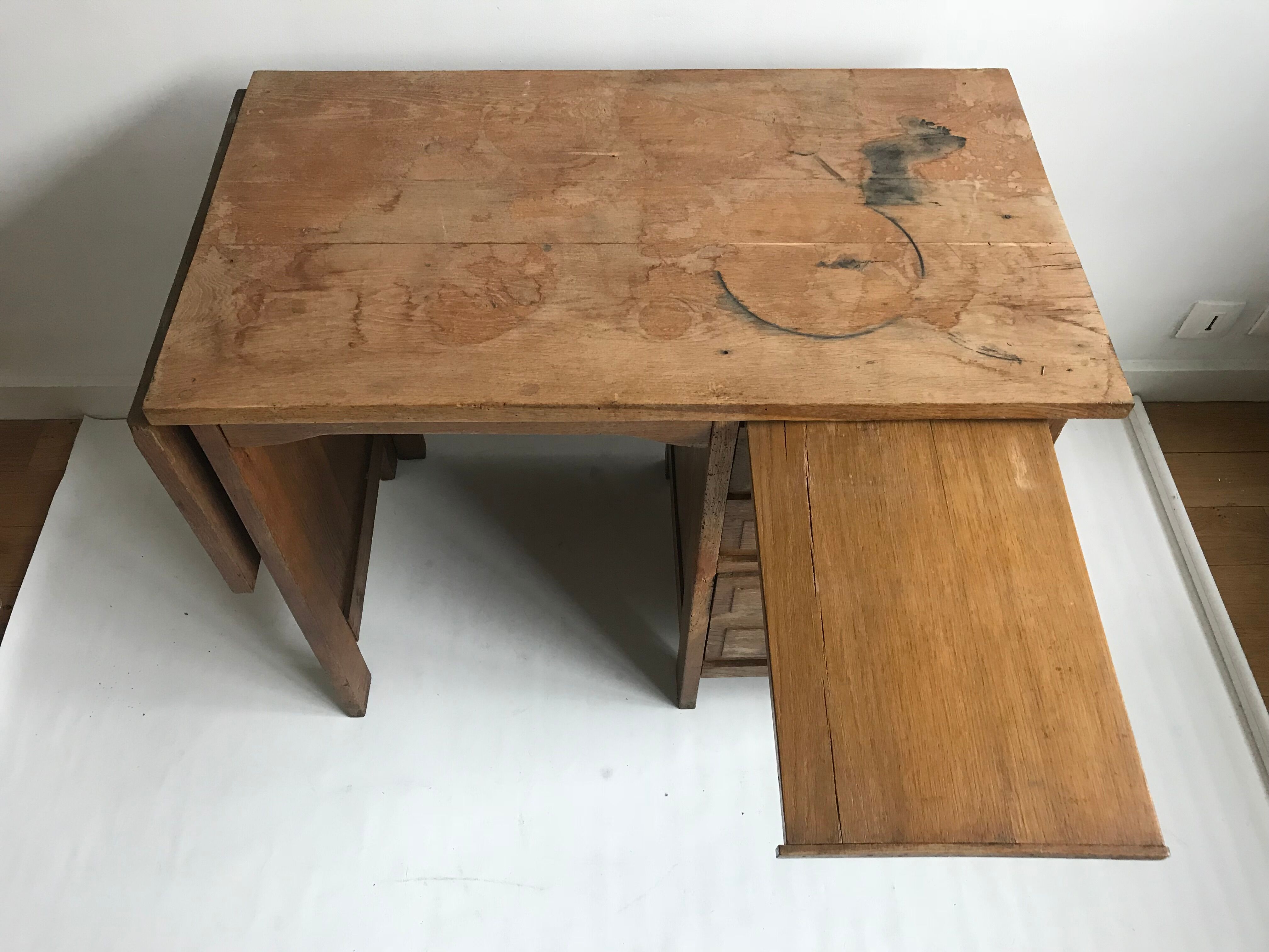 Accountant in solid wood desk