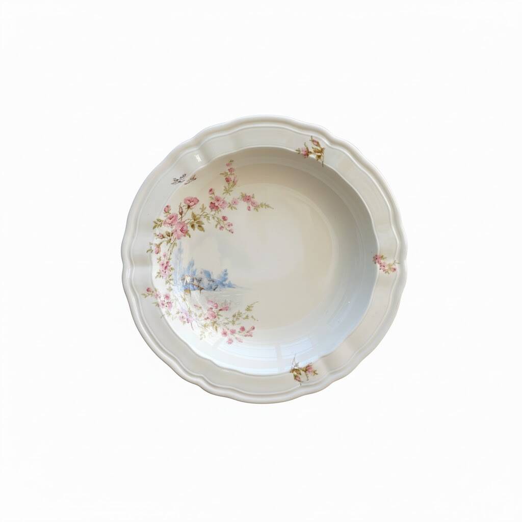 Large hand-painted Art Deco bowl from Limoges