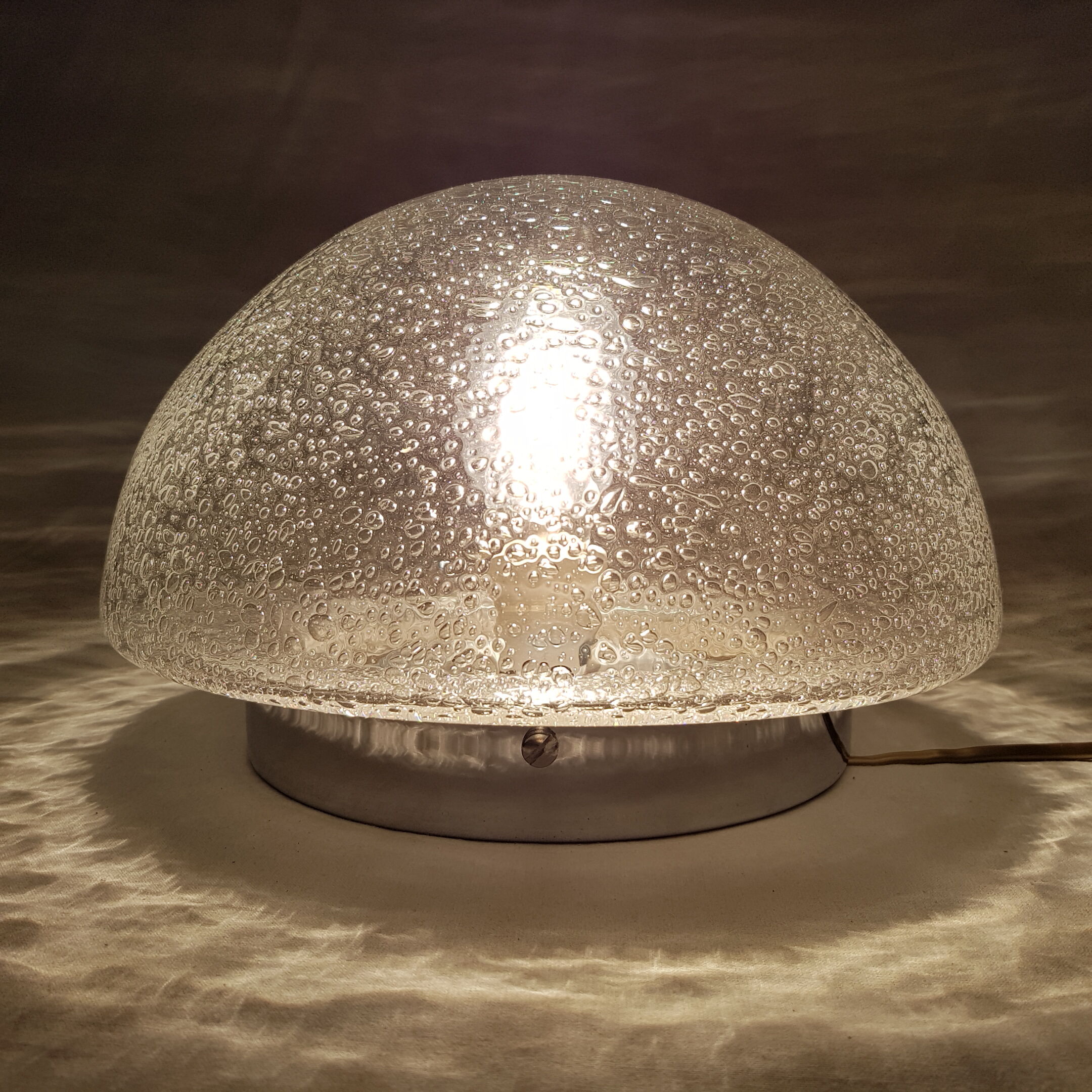 Ceiling light bubble glass and chrome