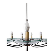 Brass Mid-Century Chandelier in the style of Pietro Chiesa