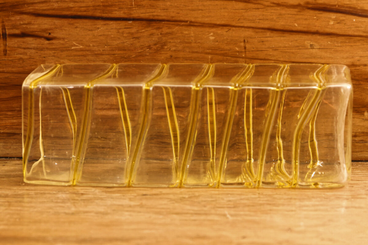 Ridged glass vase, Murano style