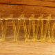 Ridged glass vase, Murano style