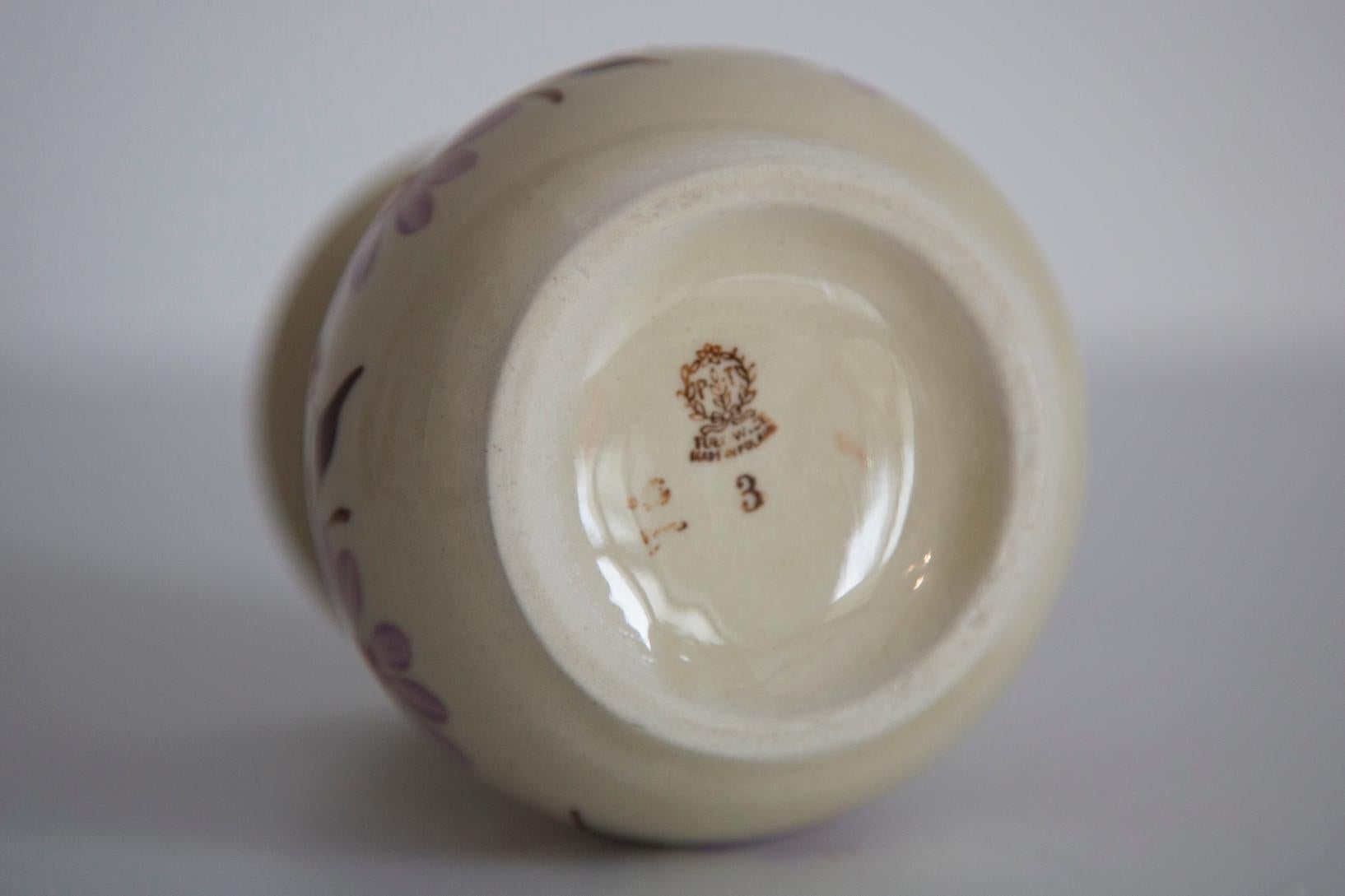 Vase en céramique beige Mid-Century des années 1960