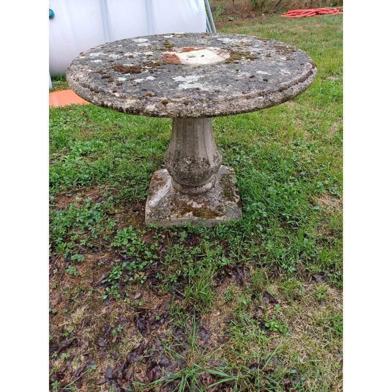 Table de jardin en ciment féraillé des années 60
