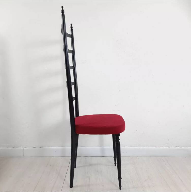 Pair of chiavarine chairs 40/50s high backrest