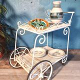 Chariot desserte métal perforé 1950s