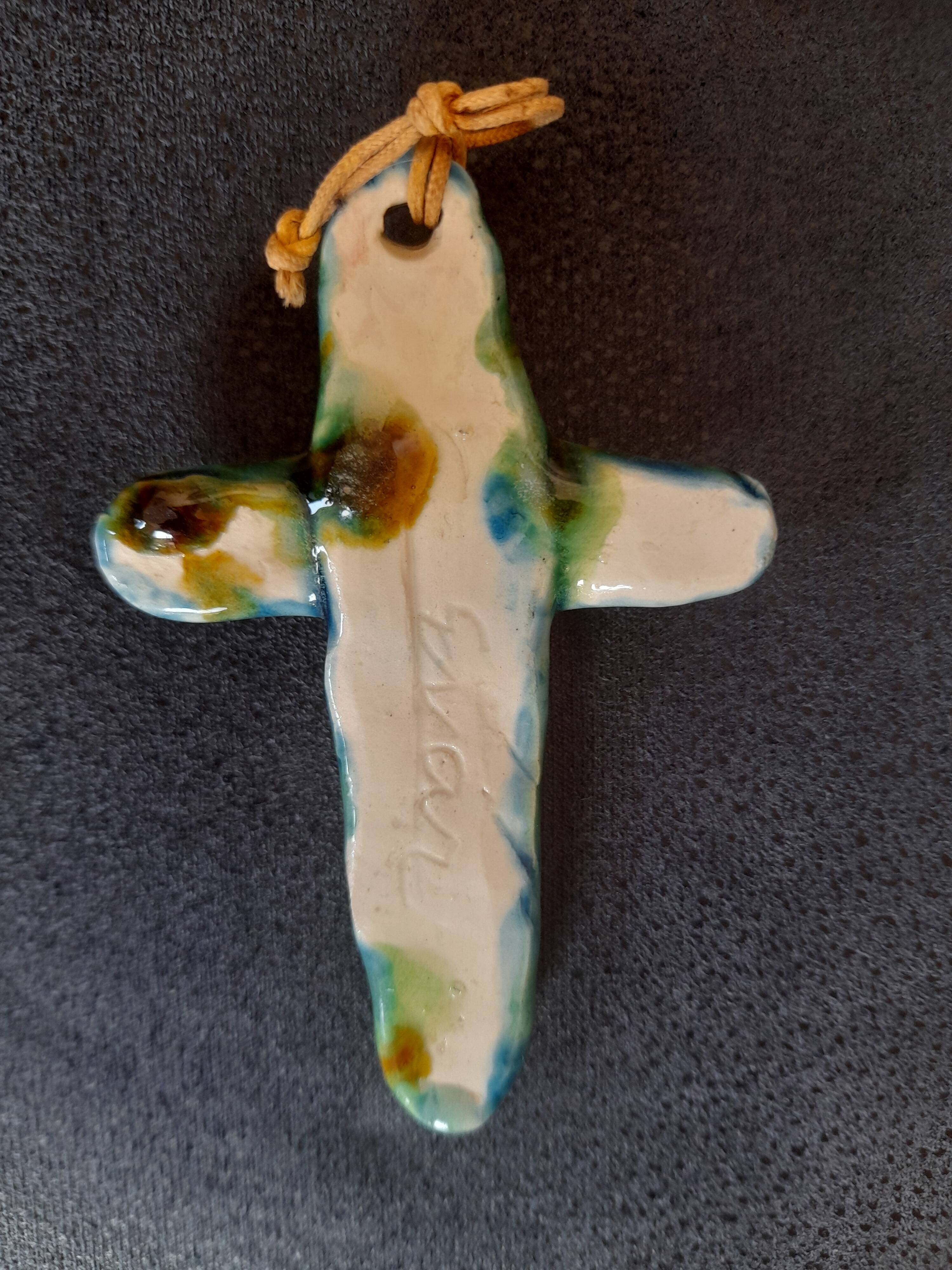 Vintage ceramic wall cross