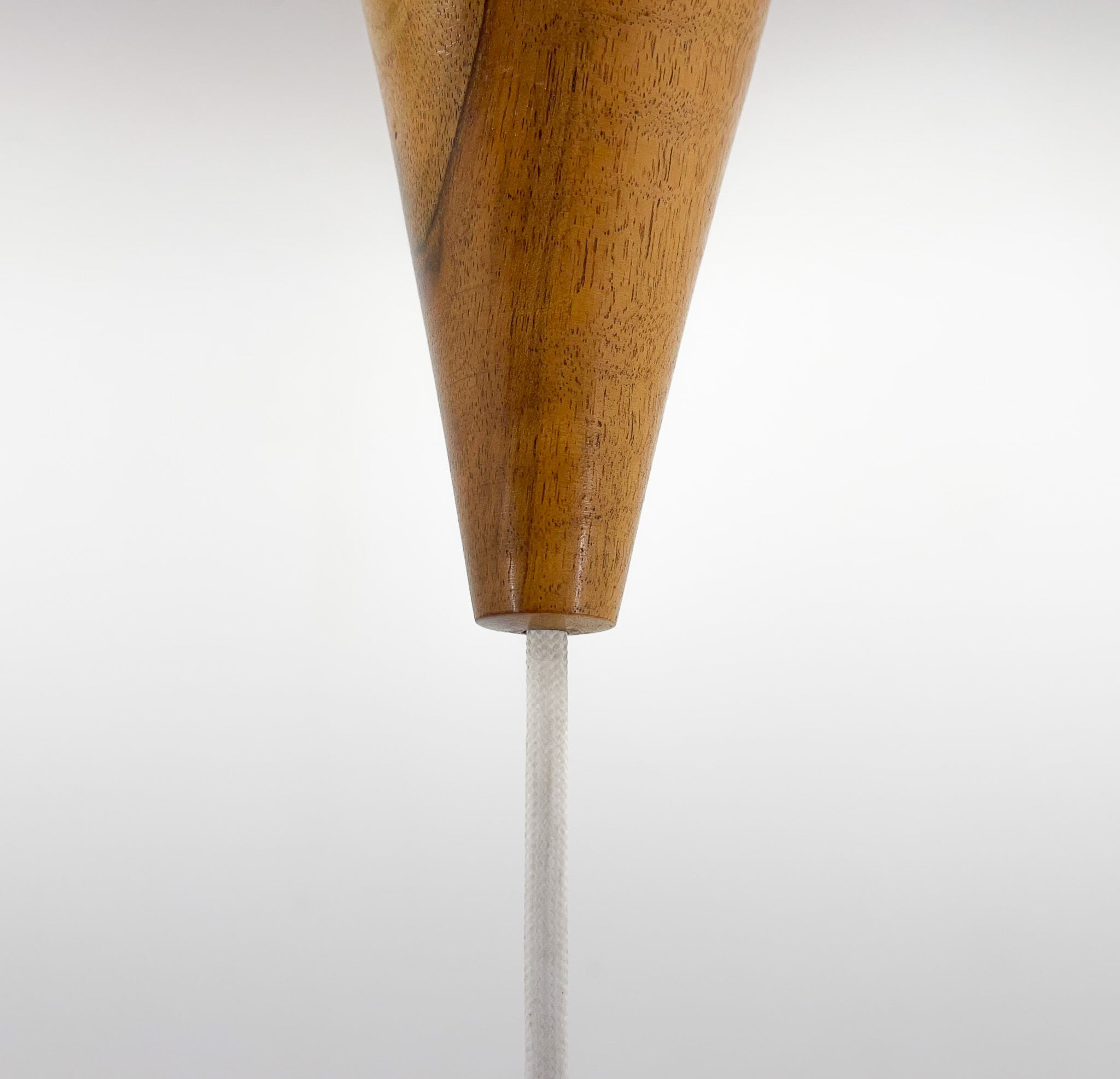 1960s Wood and Glass Pendant Light by ULUV, Czechoslovakia, Marked by Manufacturer
