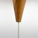 1960s Wood and Glass Pendant Light by ULUV, Czechoslovakia, Marked by Manufacturer