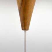 1960s Wood and Glass Pendant Light by ULUV, Czechoslovakia, Marked by Manufacturer
