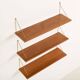 Danish mid century teak floating shelves set of 3, 1960s