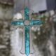 Croix en vitrail – Style Tiffany fait main, décoration murale