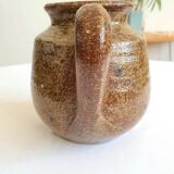 Pyrite stoneware pitcher signed Baudat