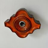 Pair of vintage wall lights, brown and orange ceramic, Sweden 1960