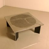 Sculptural coffee table in wood and steel by Heinz Lilienthal 60s