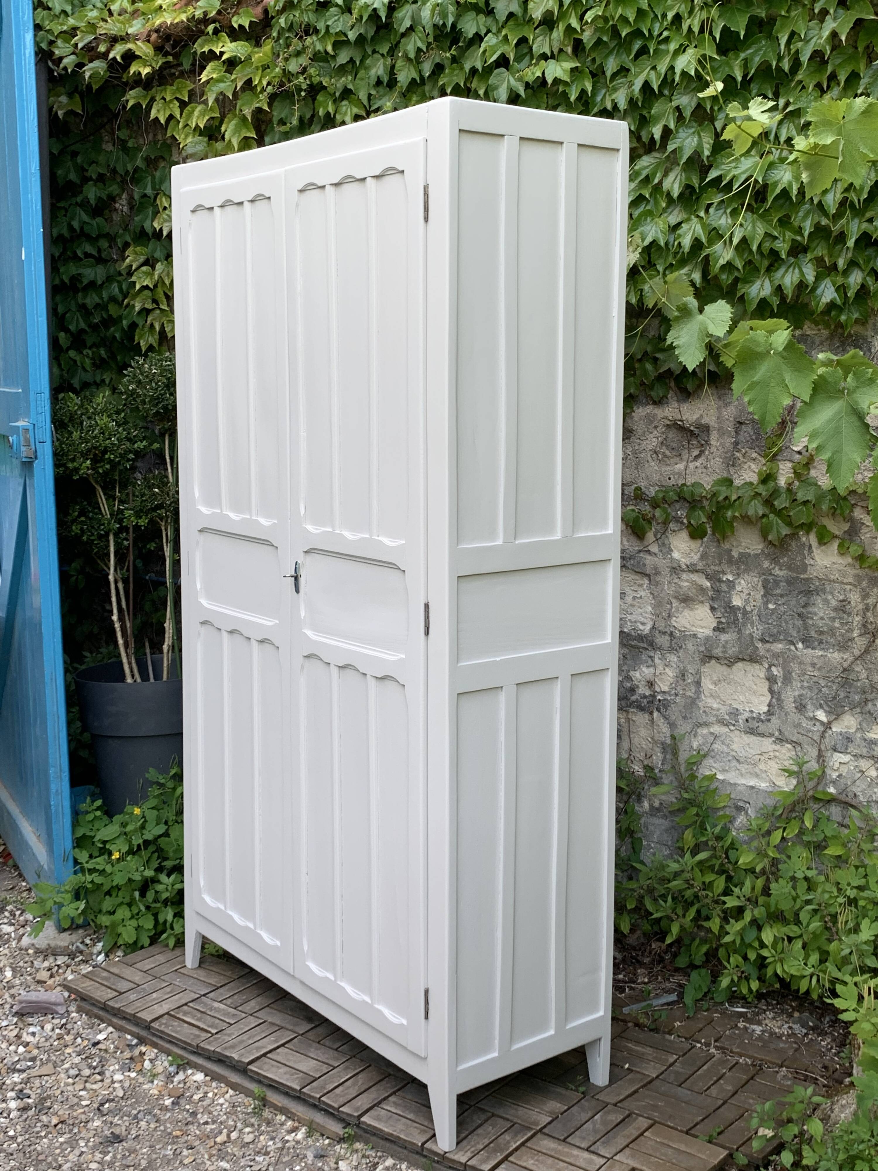 Antique Parisian paneled wardrobe, 1940