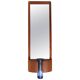 Danish wall mirror by Jacob Hermann & Per Lütken and Holmegaard glass vase, 1960s.