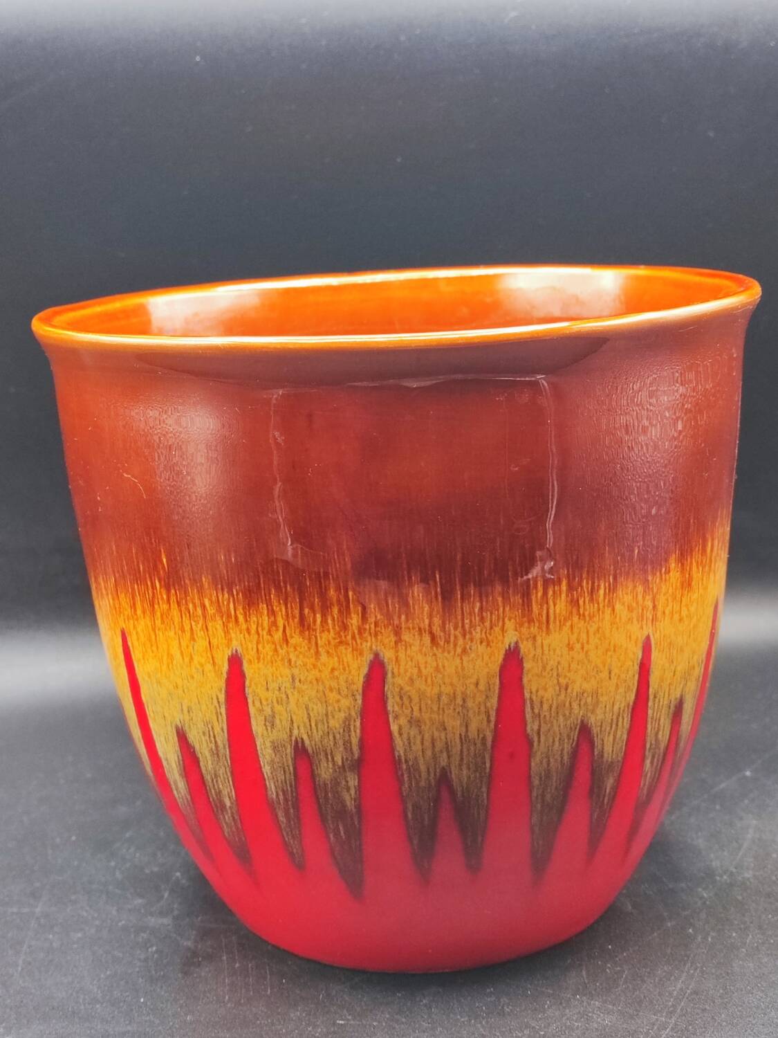 Vintage hand decorated La Céramique de Paris plant pot