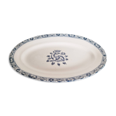 Oval earthenware serving dish Terre de Fer, Salins, Salamander François I motif