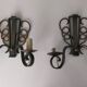 Pairs of vintage wrought iron wall lamps